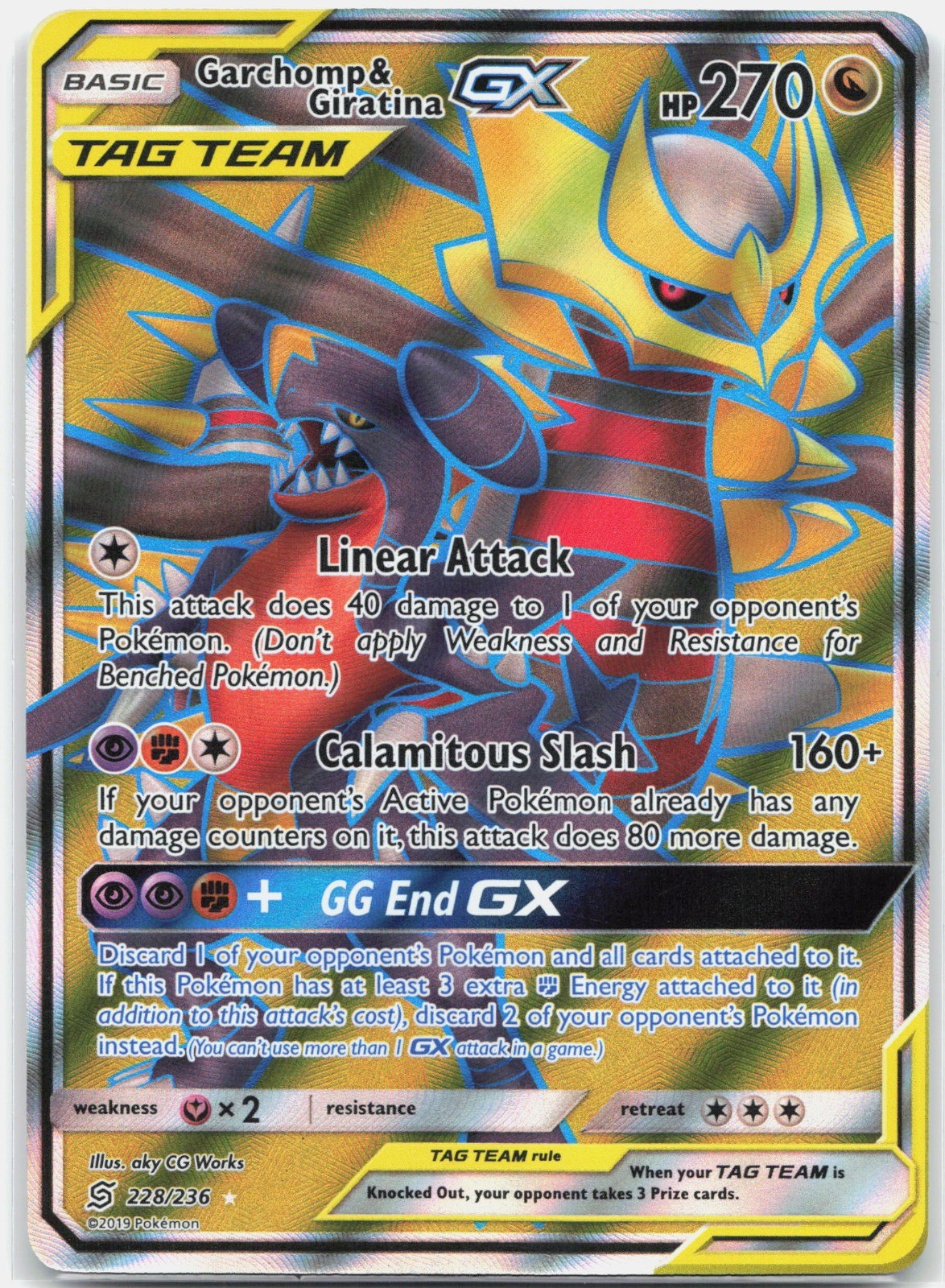 Garchomp & Giratina GX (Full Art) Ultra Rare SM – Unified Minds SM11 Dragon Holo