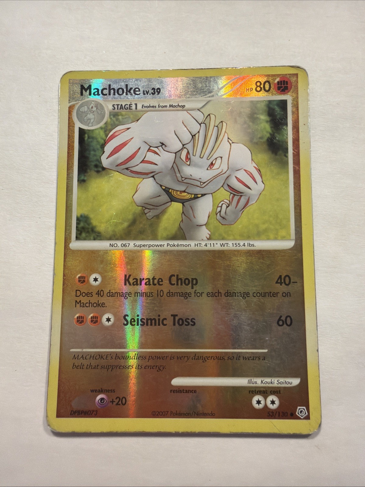 Machoke 53/130 Diamond and Pearl Reverse Holo