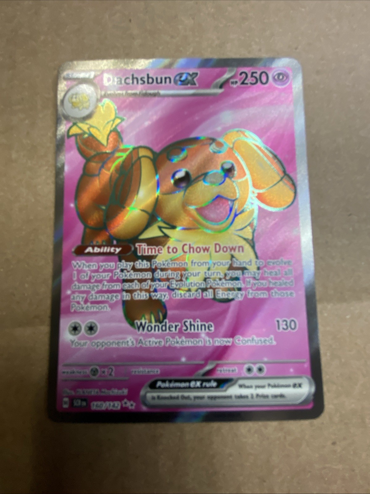 Pokemon Dachsbun EX Stellar Crown 160/142 Ultra Rare Full Art Holo Near Mint
