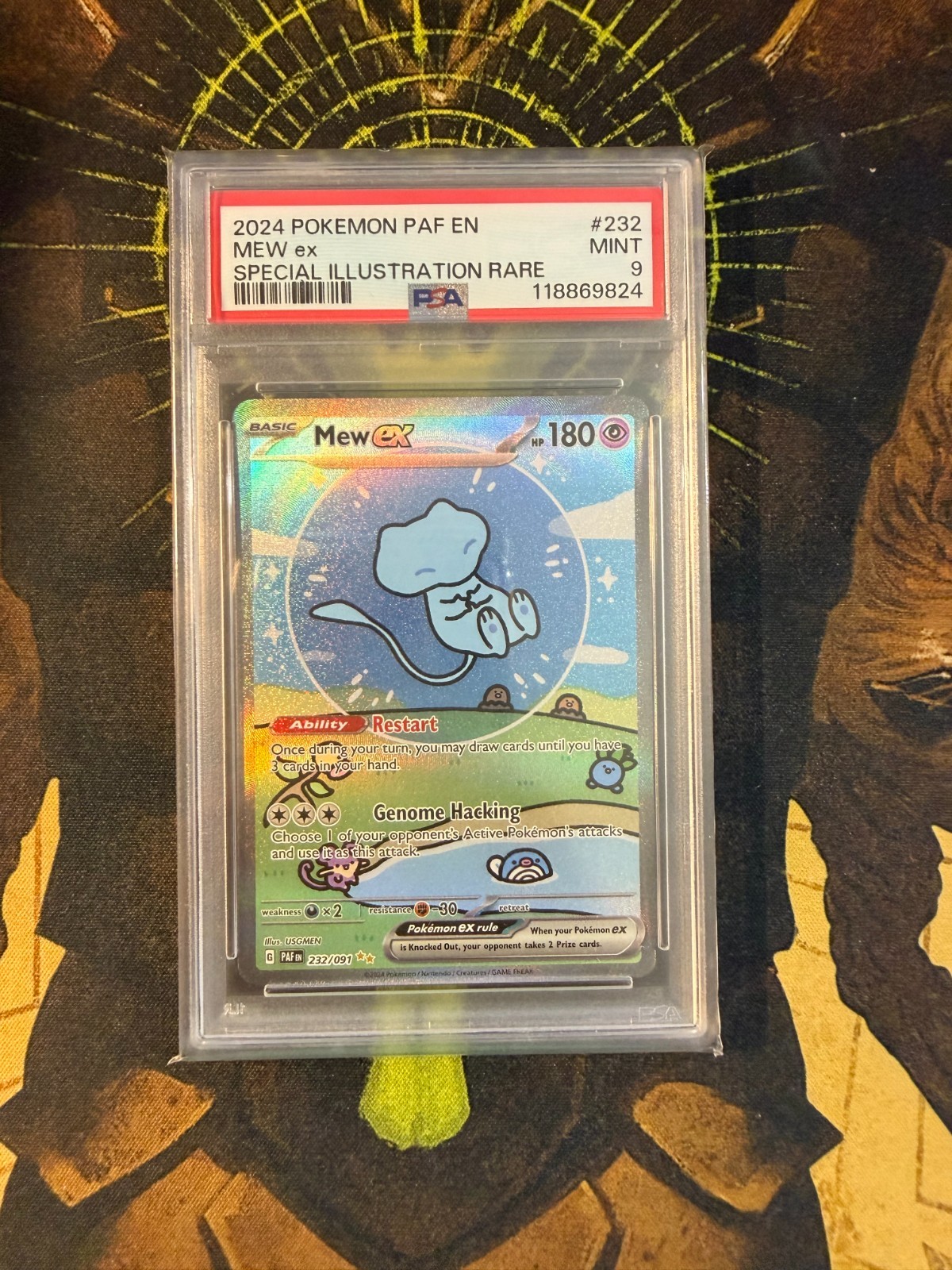 Pokemon Mew ex 232/091 Paldean Fates Special Illustration Rare PSA 9