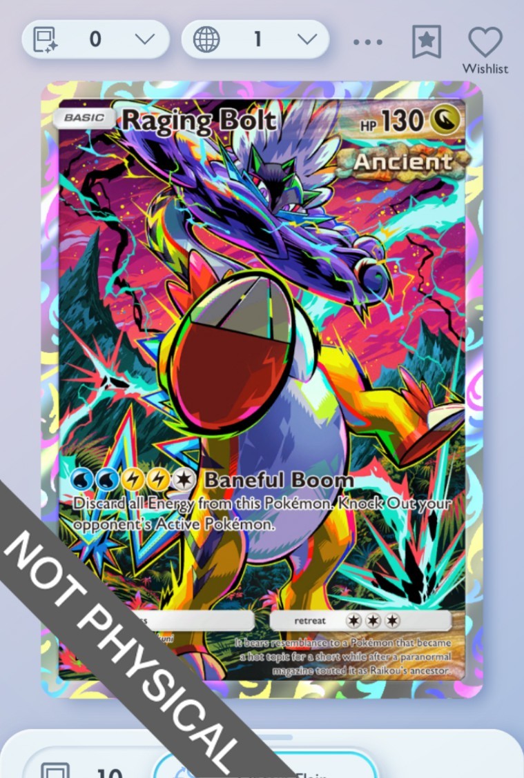 Pokemon TCG POCKET – Raging Bolt 1⭐, Paradox Drive, English