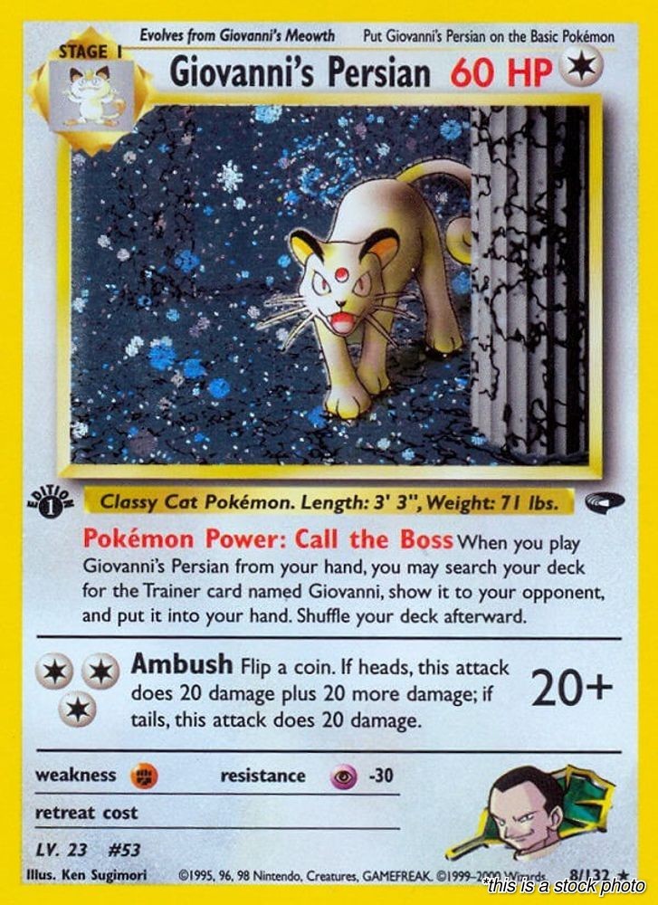 Pokemon Unlimited Holofoil Giovanni’s Persian [G2 – 008/132 MP]