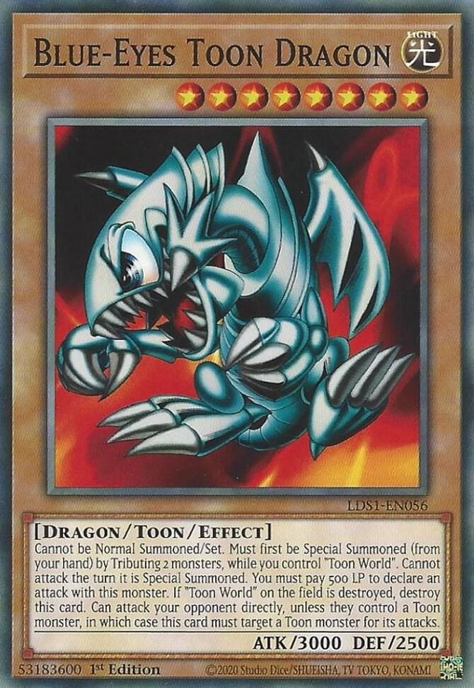 YUGIOH: 1X Blue-Eyes Toon Dragon LDS1-EN056 Common NM