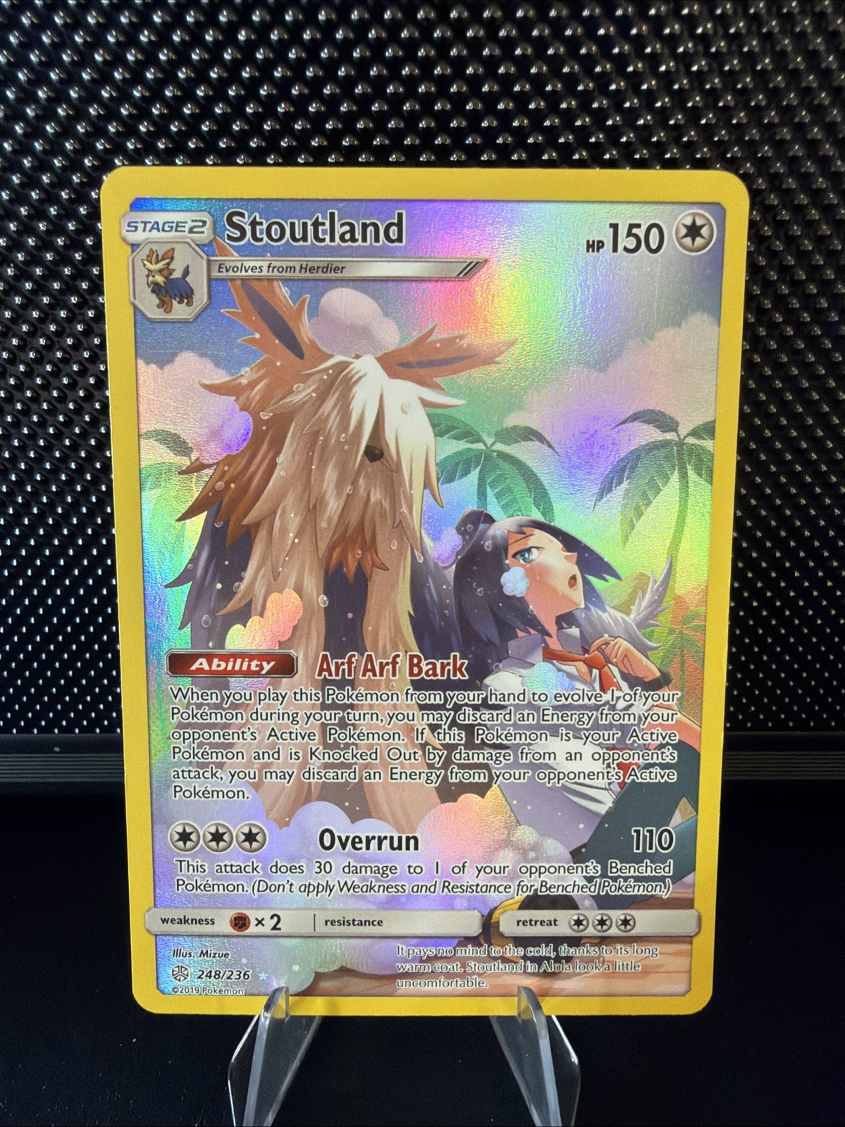 Stoutland (Secret) Holo Secret Rare Pokemon SM – Cosmic Eclipse 248/236 NM