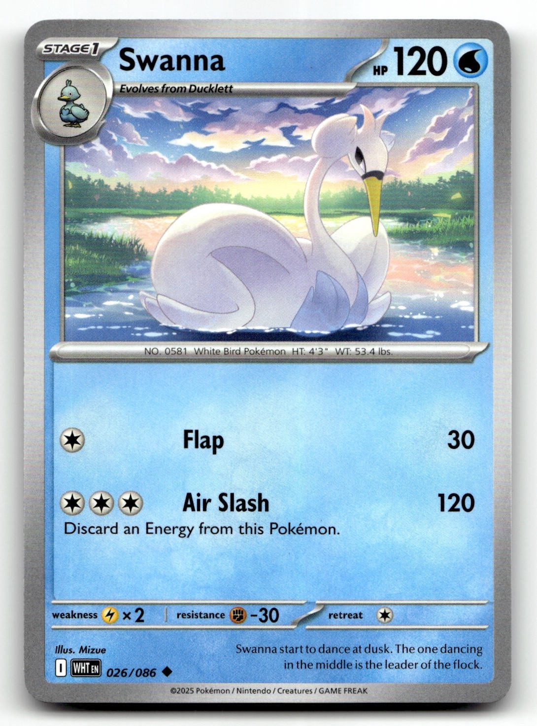 Swanna 026/086 Uncommon SV: White Flare Pokemon NM