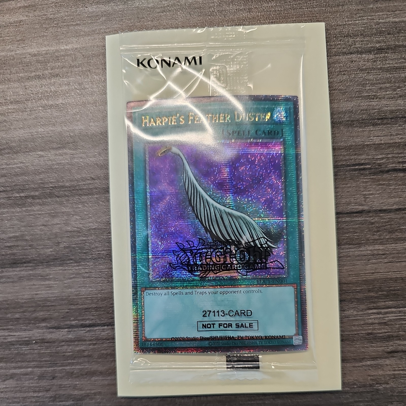 Yugioh! Harpie’s Feather Duster EDC1-EN001 Card Early Days Collection QCR Sealed