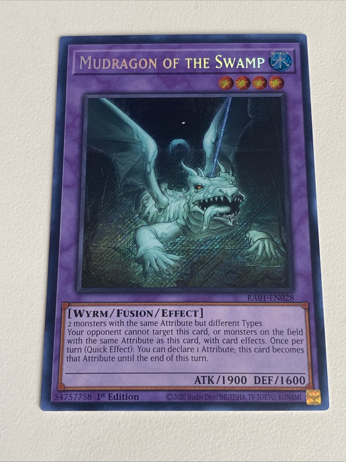 Yugioh – Mudragon of the Swamp – 1st Edition Secret Rare NM – Free Holo – B