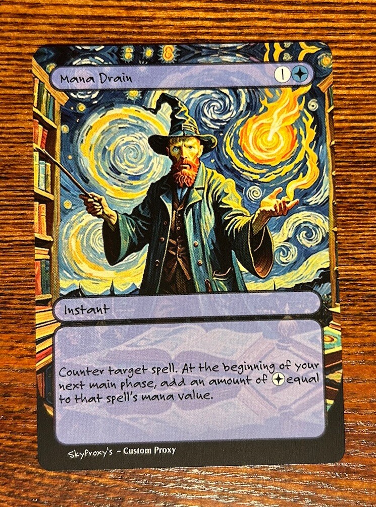 MTG Mana Drain – Van Gogh Style – Card For EDH and Play-test