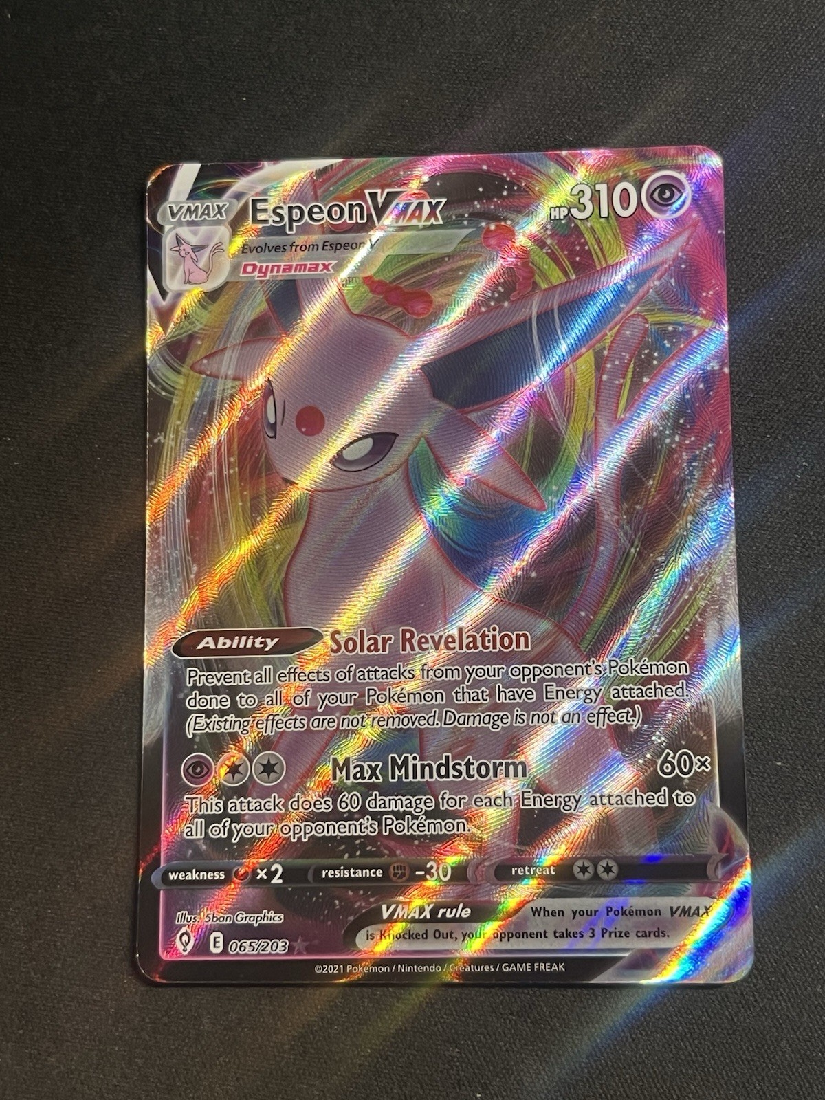 Espeon VMAX 065/203 SWSH07: Evolving Skies Holo