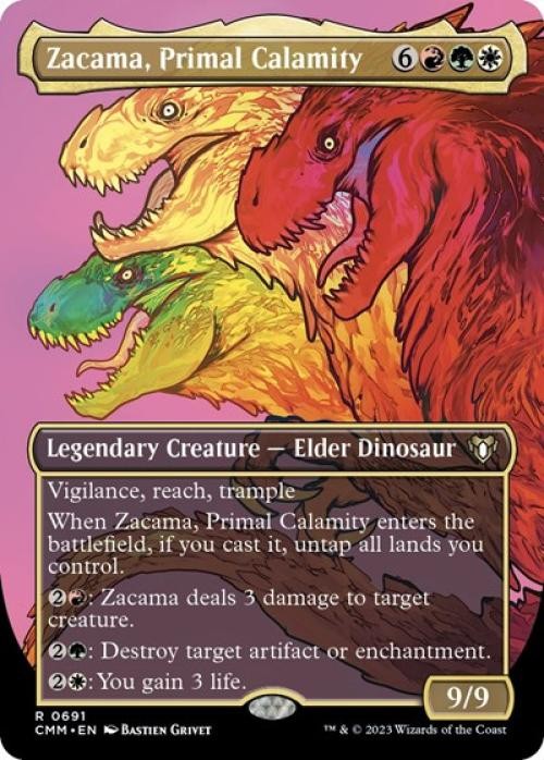 Zacama, Primal Calamity (Borderless) -Foil Light Play MTG Commander Masters