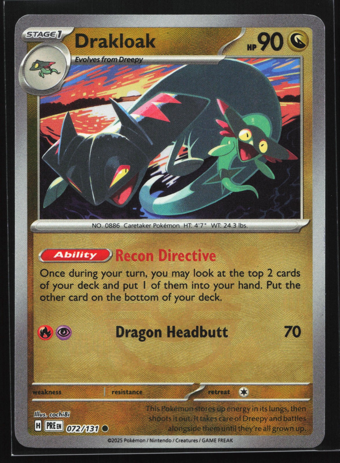 Drakloak (Master Ball) 072/131 SV: Prismatic Evolutions Common Holo Pokemon Card