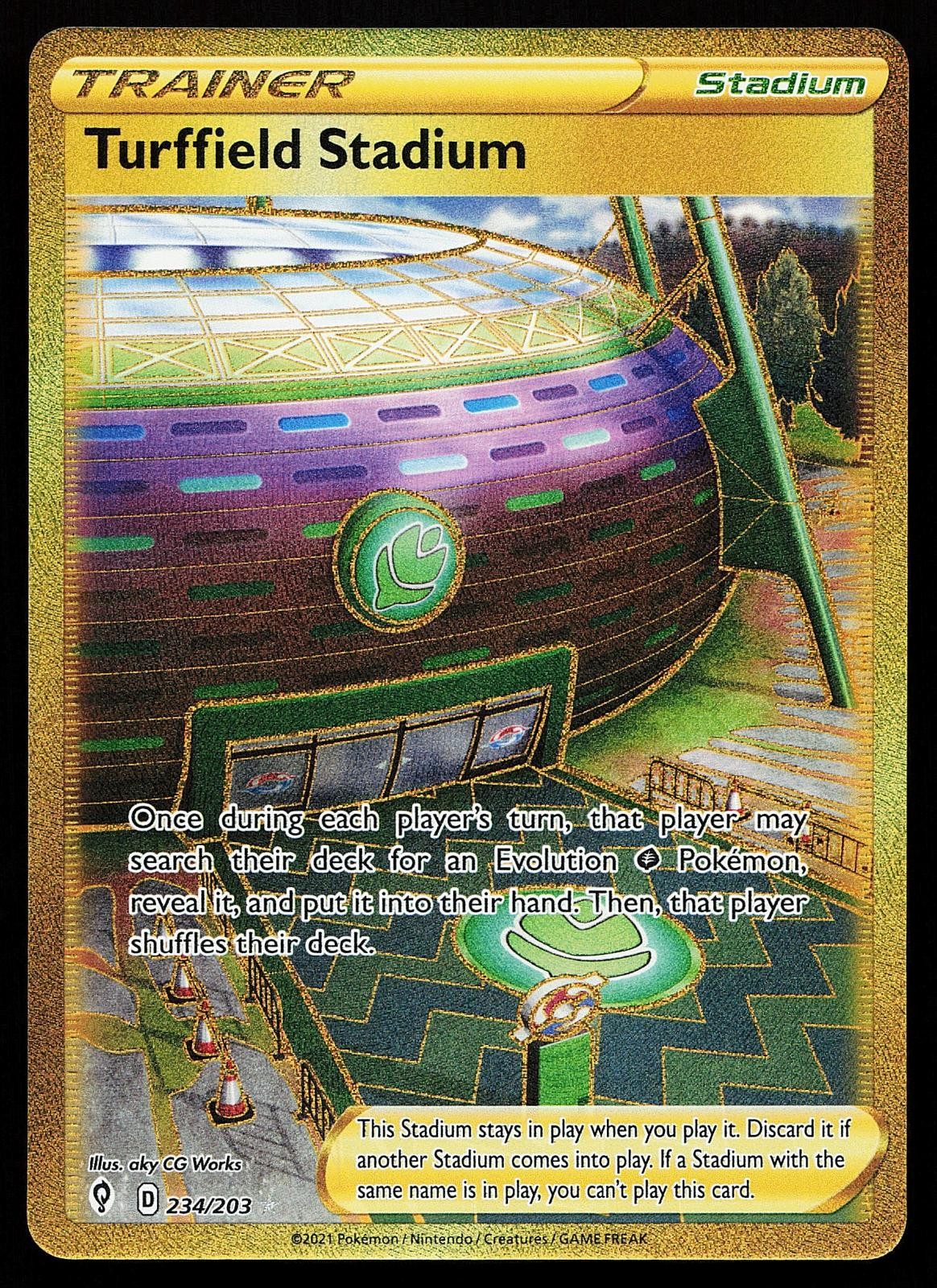Turffield Stadium 234/203 Secret Rare Evolving Skies Pokemon Card