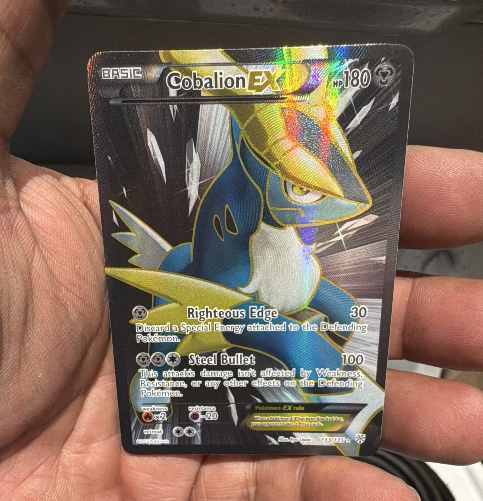 The Pokemon Company Pokemon TCG Cobalion EX Full Art Holo UR 133/135 180HP