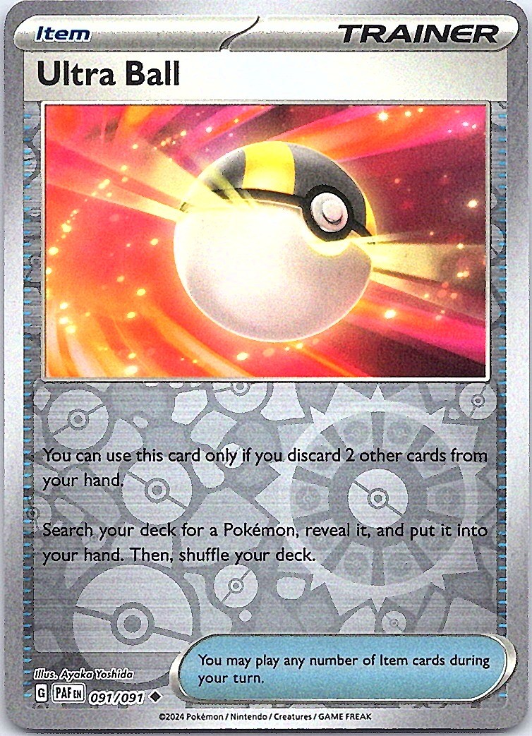 Ultra Ball Reverse Holo Uncommon SV: Paldean Fates 091/091 NM