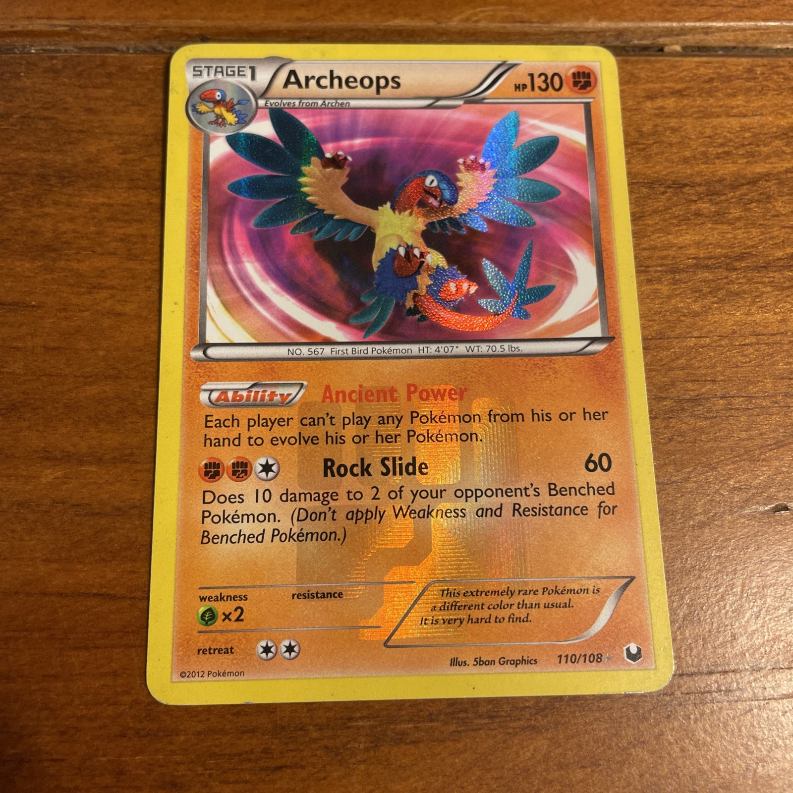 The Pokémon Company Archeops 110/108 Dark Explorers Secret Rare Holo Eng 2012
