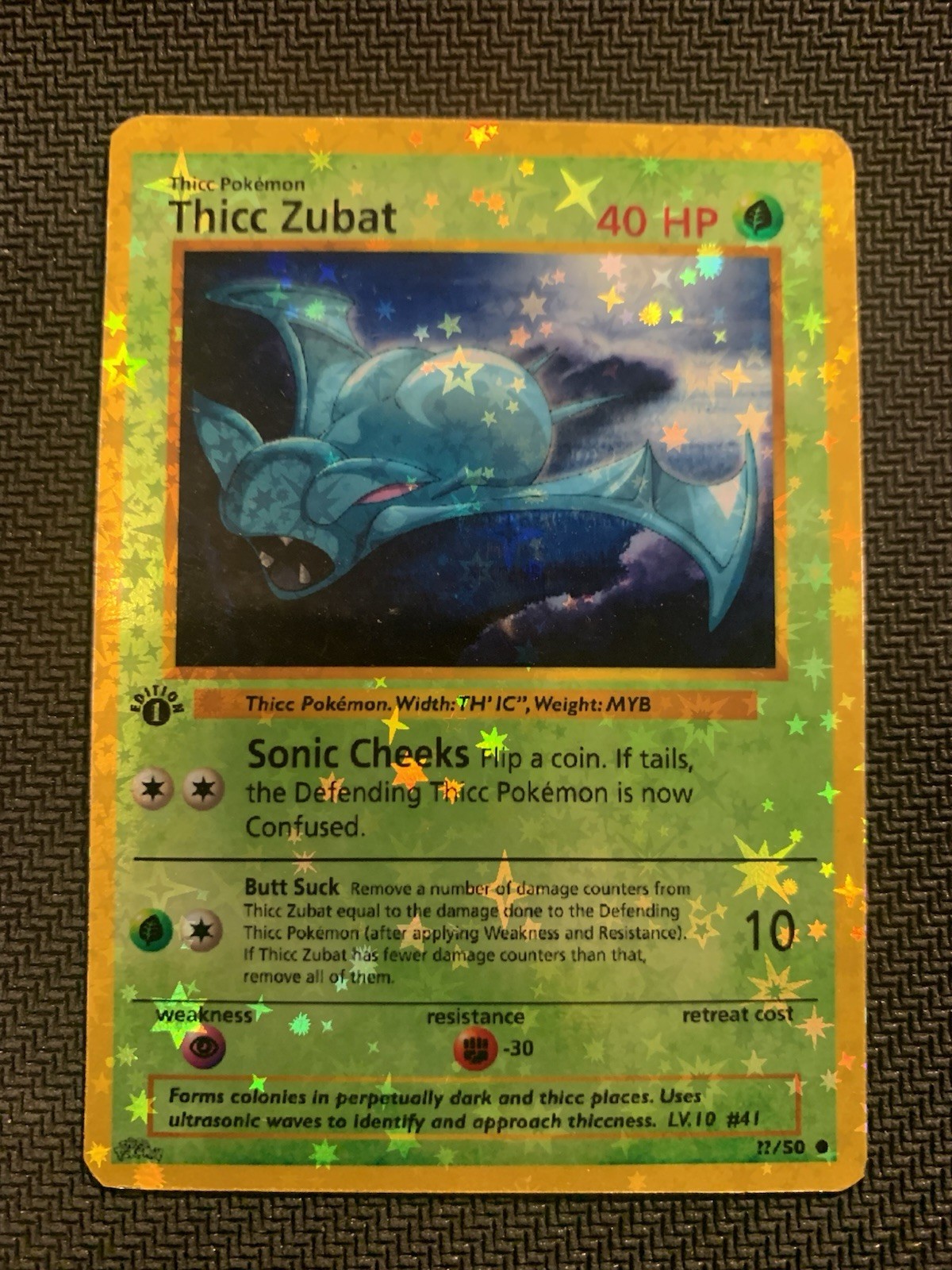 Thicc Zubat (Alternative Custom Art) Holographic Card