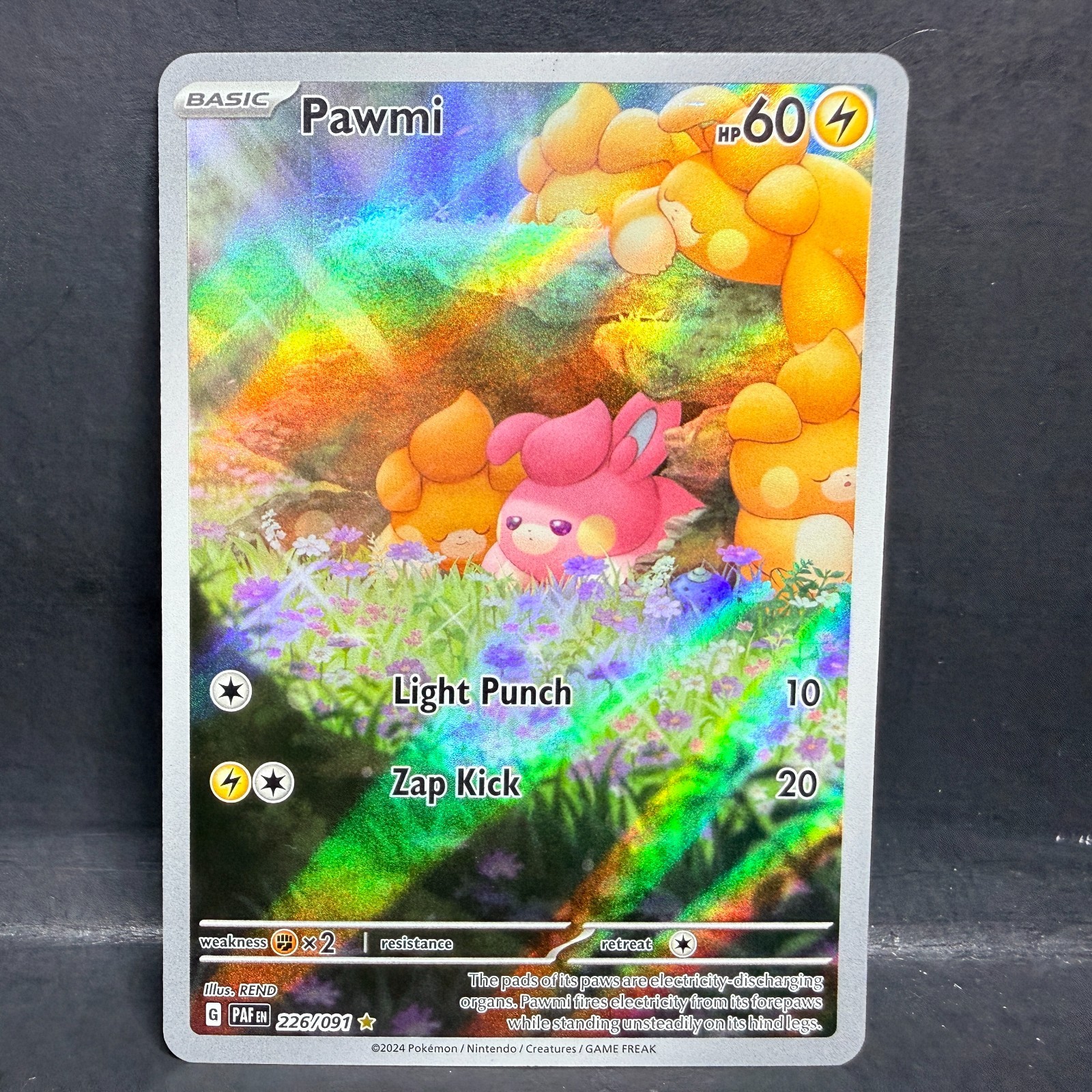 2024 POKEMON PALDEAN FATES PAWMI 226/091 ILLUSTRATION RARE