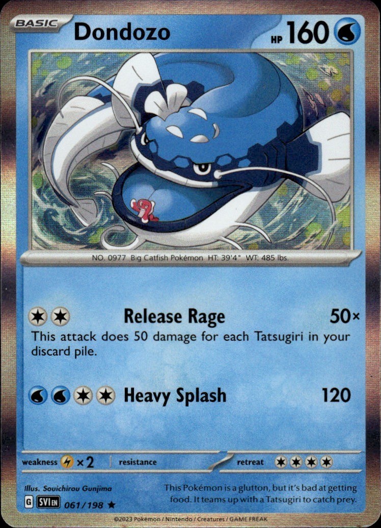 Dondozo 061/198 HOLO Scarlet & Violet R NM Souichirou Gunjima Pokemon