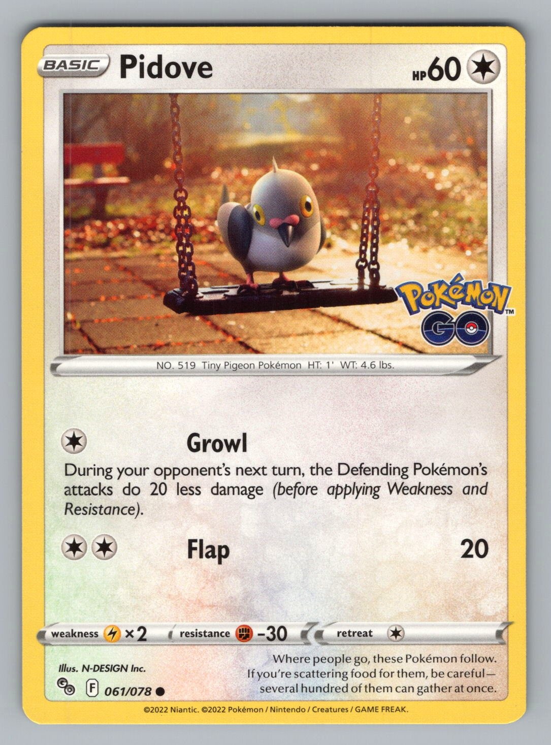 PIDOVE 061 C POKEMON NM PGO N-DESIGN INC.!^
