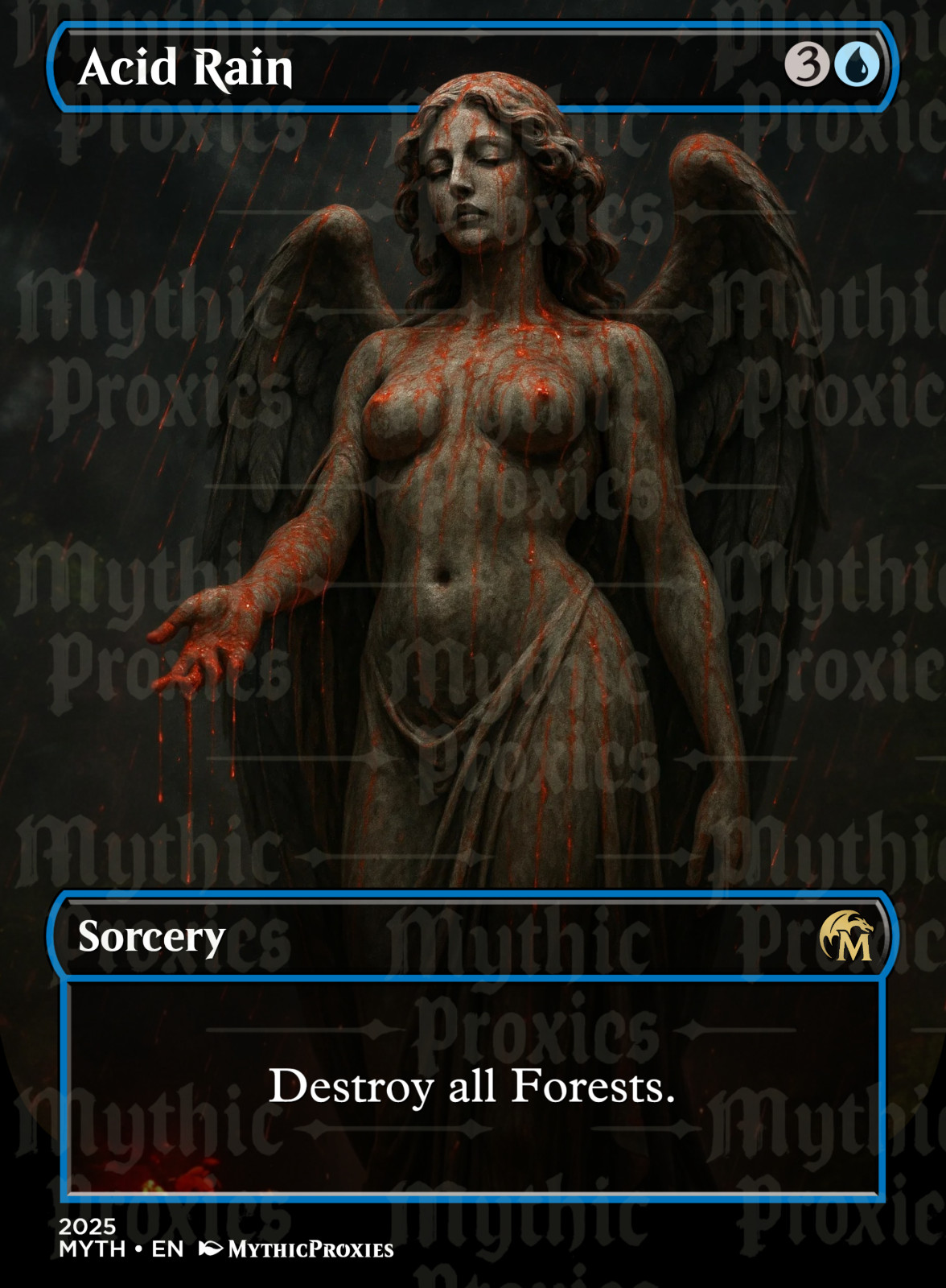 Acid Rain High Quality Altered Art Custom Playtest Card