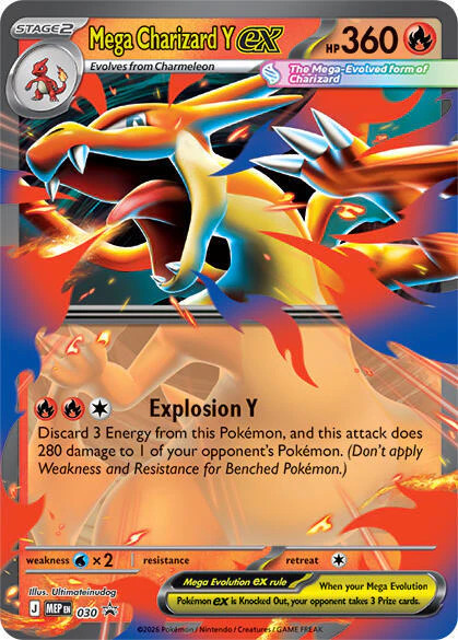 Mega Charizard Y ex – MEP030 Black Star Promo Pokemon – NM/MINT