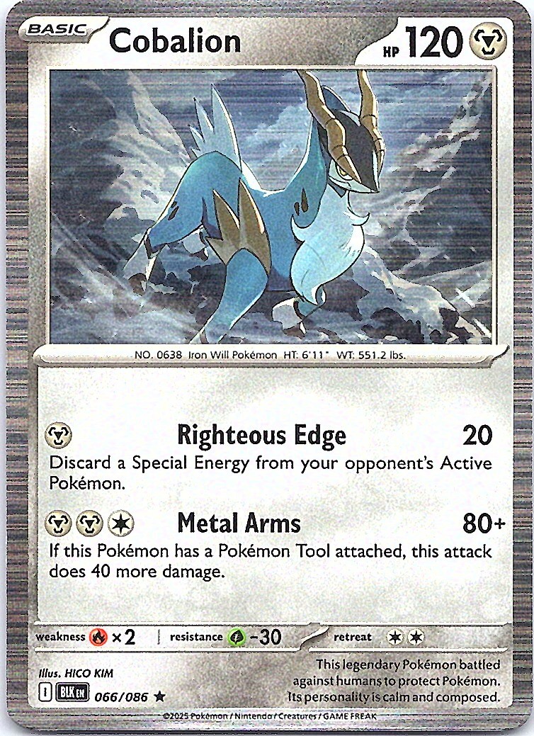 Cobalion Holo Rare SV: Black Bolt 066/086 NM