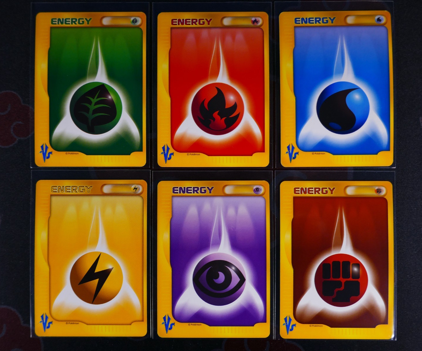 LP/MP Japanese COMPLETE Pokemon BASIC ENERGY 6-Card VS Series Set Non-Holo 2001
