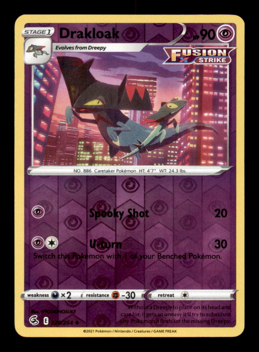 DRAKLOAK 129/264 – REVERSE HOLO UC – FUSION STRIKE – NM/M