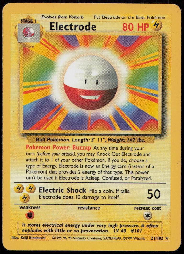 Electrode 21/102 DMG Base Set Unlimited Rare Pokemon