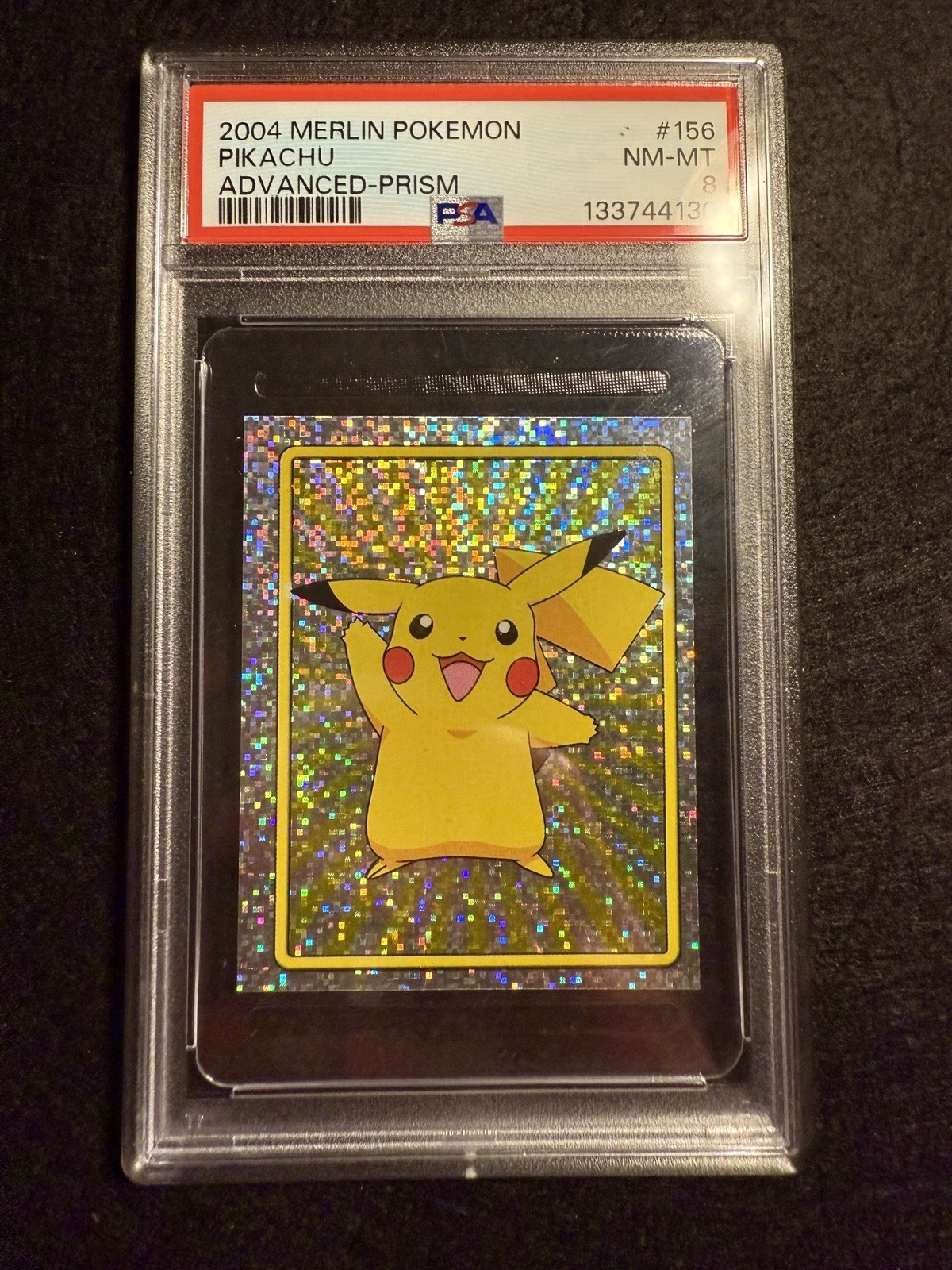 POKEMON MERLIN ADVANCED SERIES 6 PIKACHU #156 HOLO SPARKLE PSA 8 NM 2004