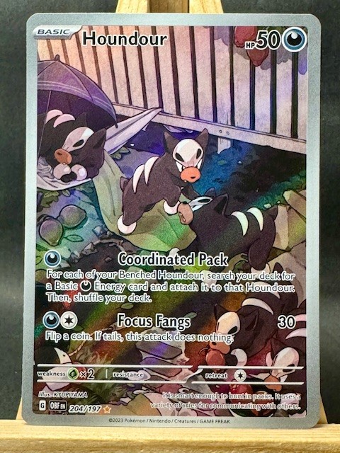 Houndour – Illustration Rare SV03: Obsidian Flames 204/197 NM
