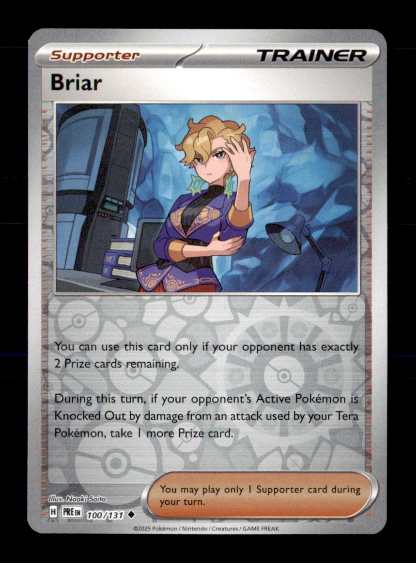 Briar 100/131 Uncommon Prismatic Evolutions Pokemon Reverse Holo Near Mint