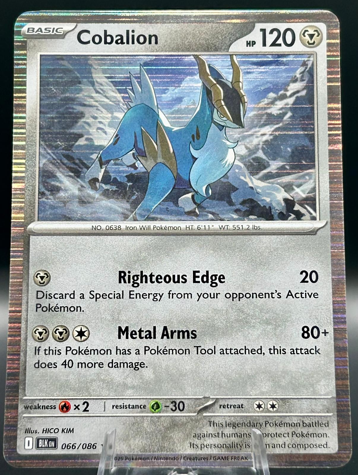 Cobalion 066/086 Holo Rare Black Bolt Pokemon TCG Near Mint