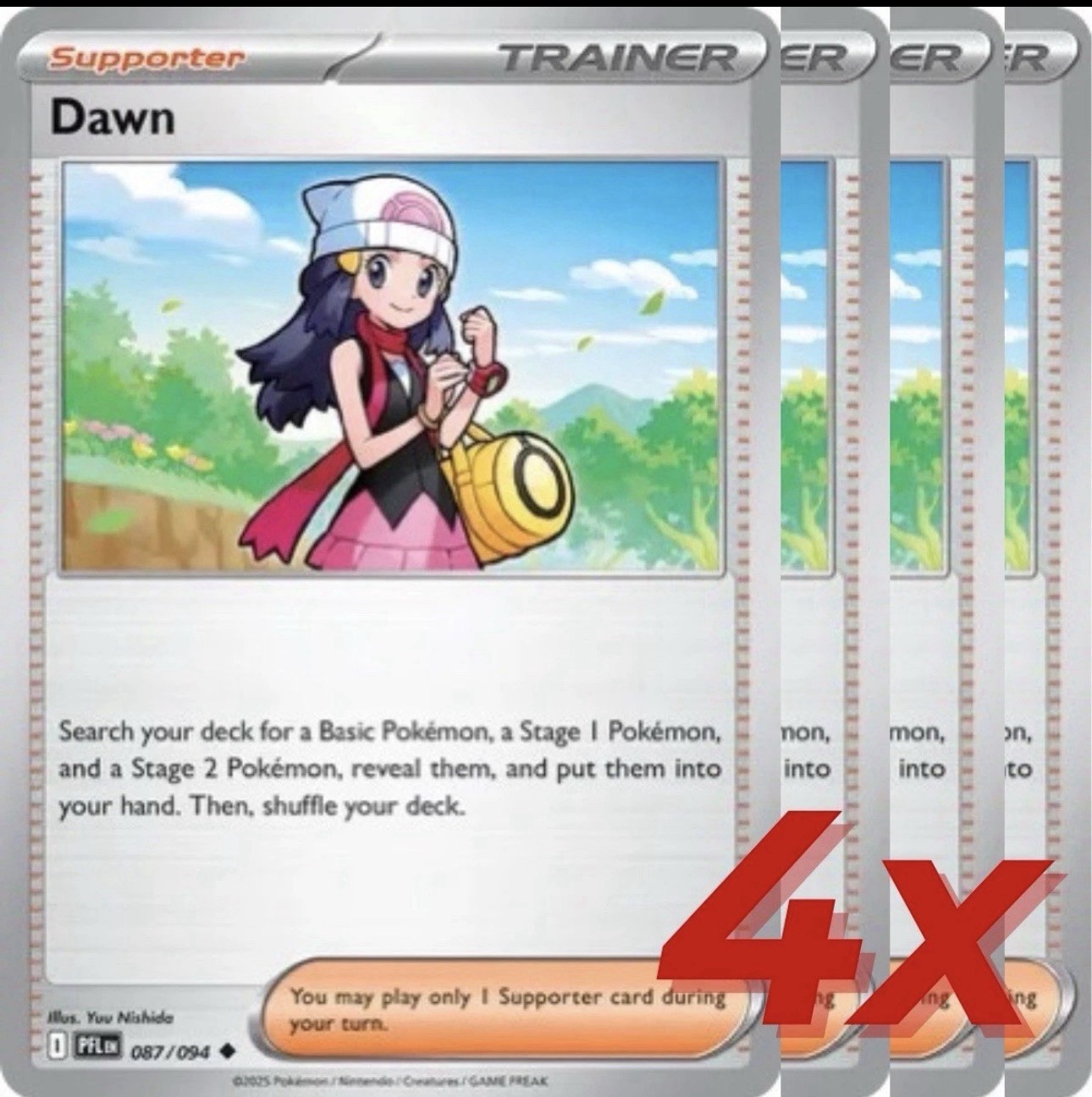 4x Dawn 087/094 Playset Trainer Phantasmal Flames Pokemon