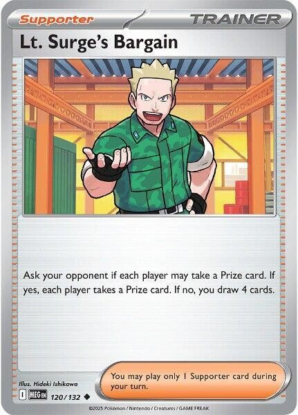 Lt. Surge’s Bargain#120/132 Me01 Mega Evolution Reverse Holo Pokemon TCG NM