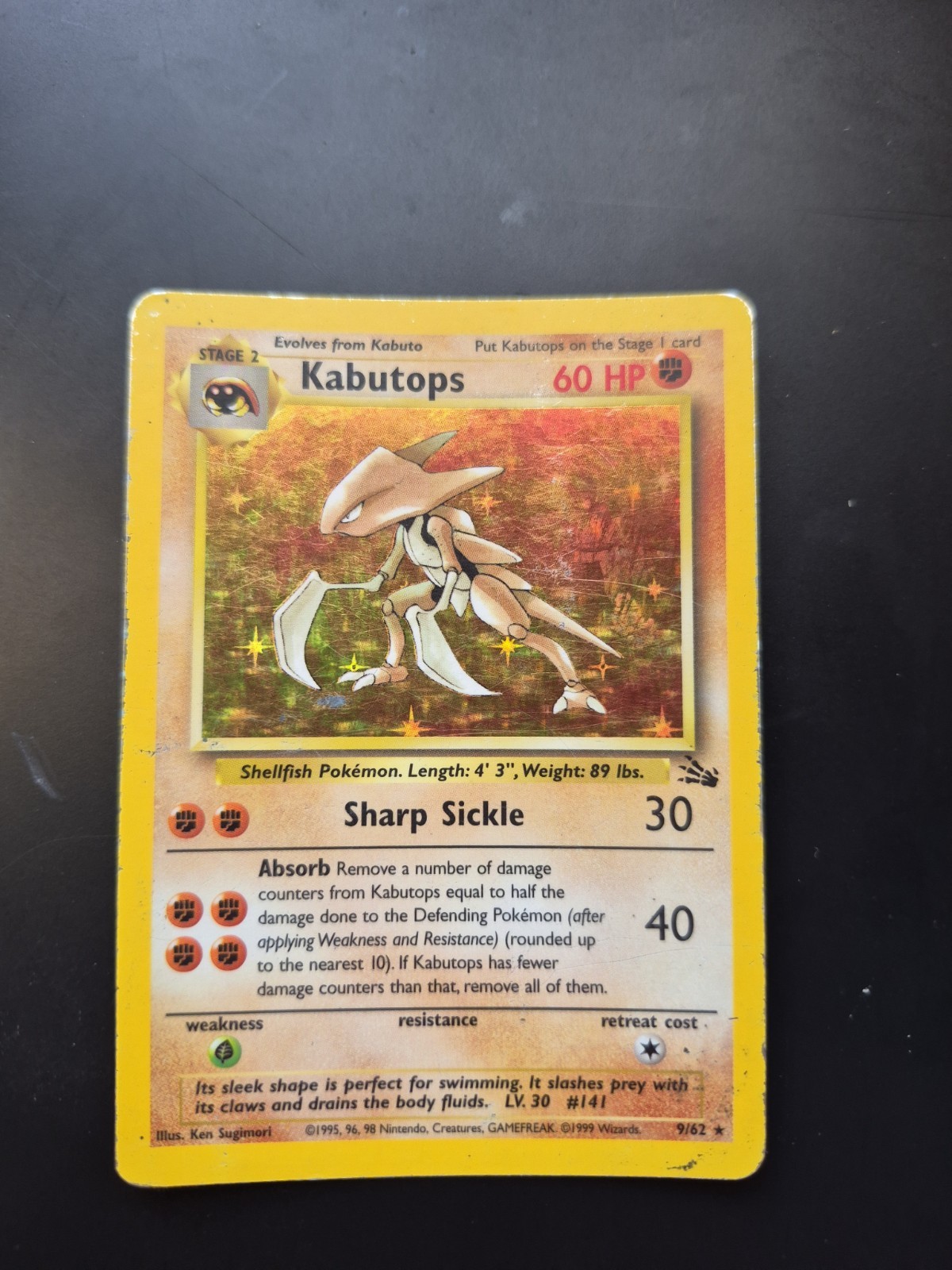 Kabutops 9/62 Fossil Holo