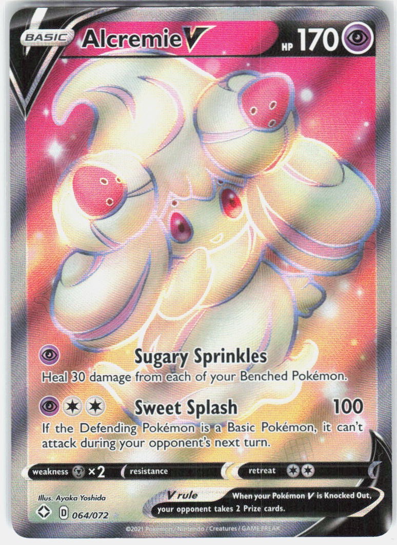 Alcremie V (Full Art) Holo Ultra Rare Shining Fates 064/072 NM