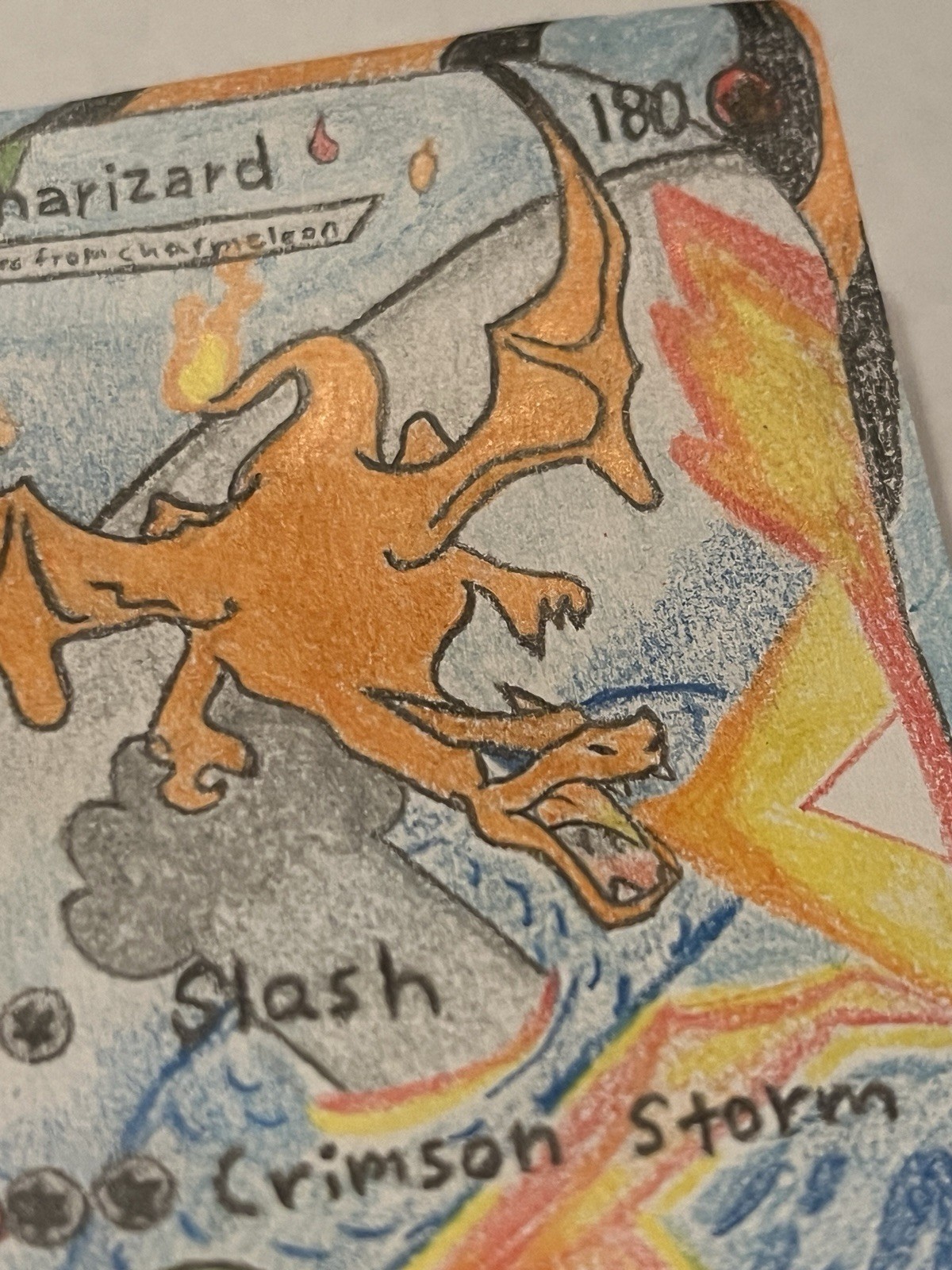 Pokemon Pocket Charizard Immersive Rare #280 Hand Drawn Art Color Pencil Drawing