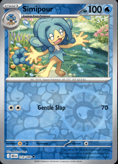 Simipour Reverse Holo Uncommon SV: Black Bolt 018/086 NM Makura Tami 2025