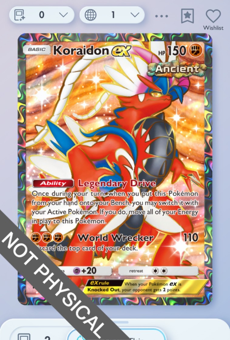 Pokemon TCG POCKET – Koraidon Full Art 2⭐, Paradox Drive, English
