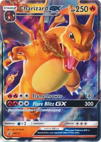 Moderately Played Charizard GX – SM211 – SM Black Star Promo Pokemon SM Promos