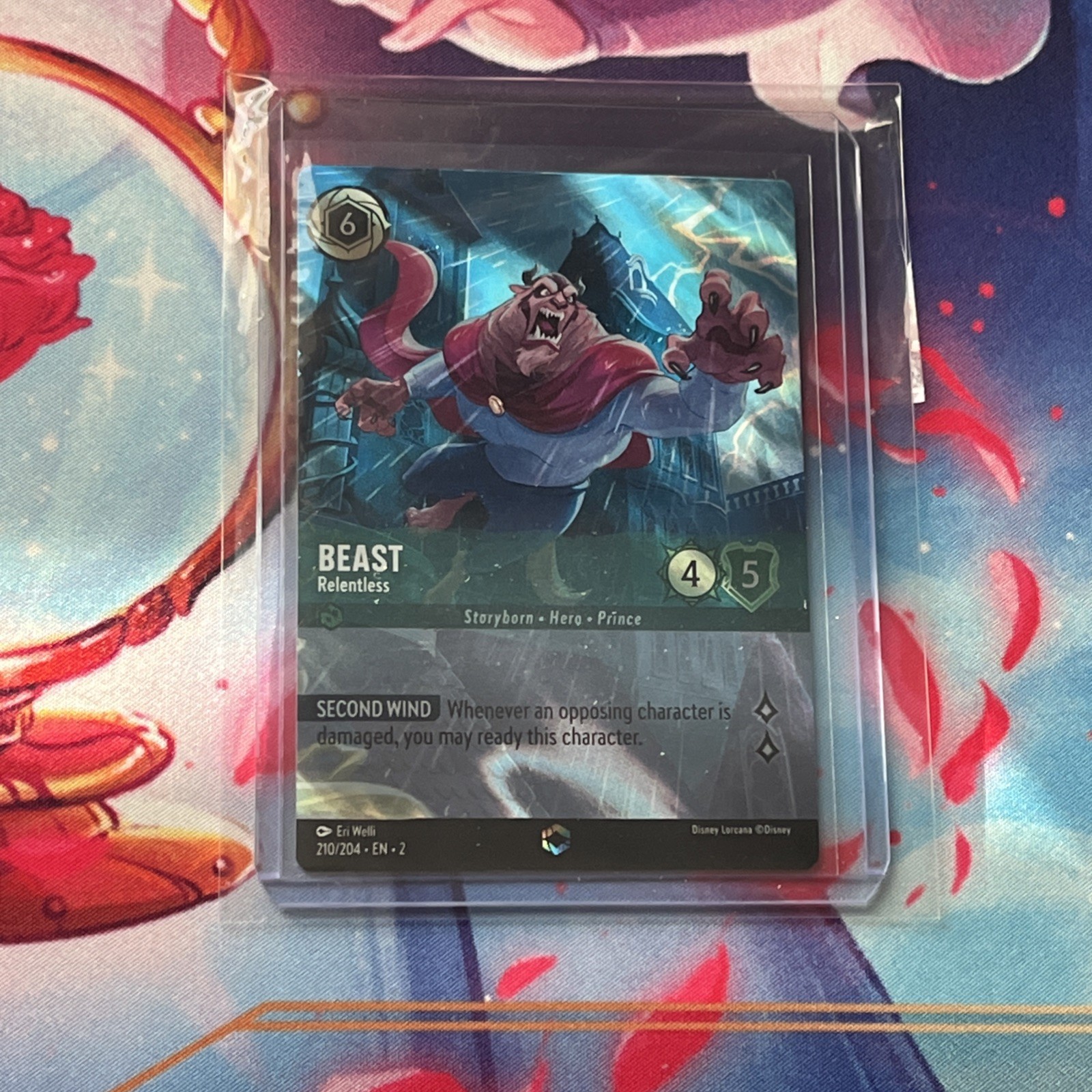 Disney Lorcana TCG Beast Relentless Enchanted Foil Card 210/204