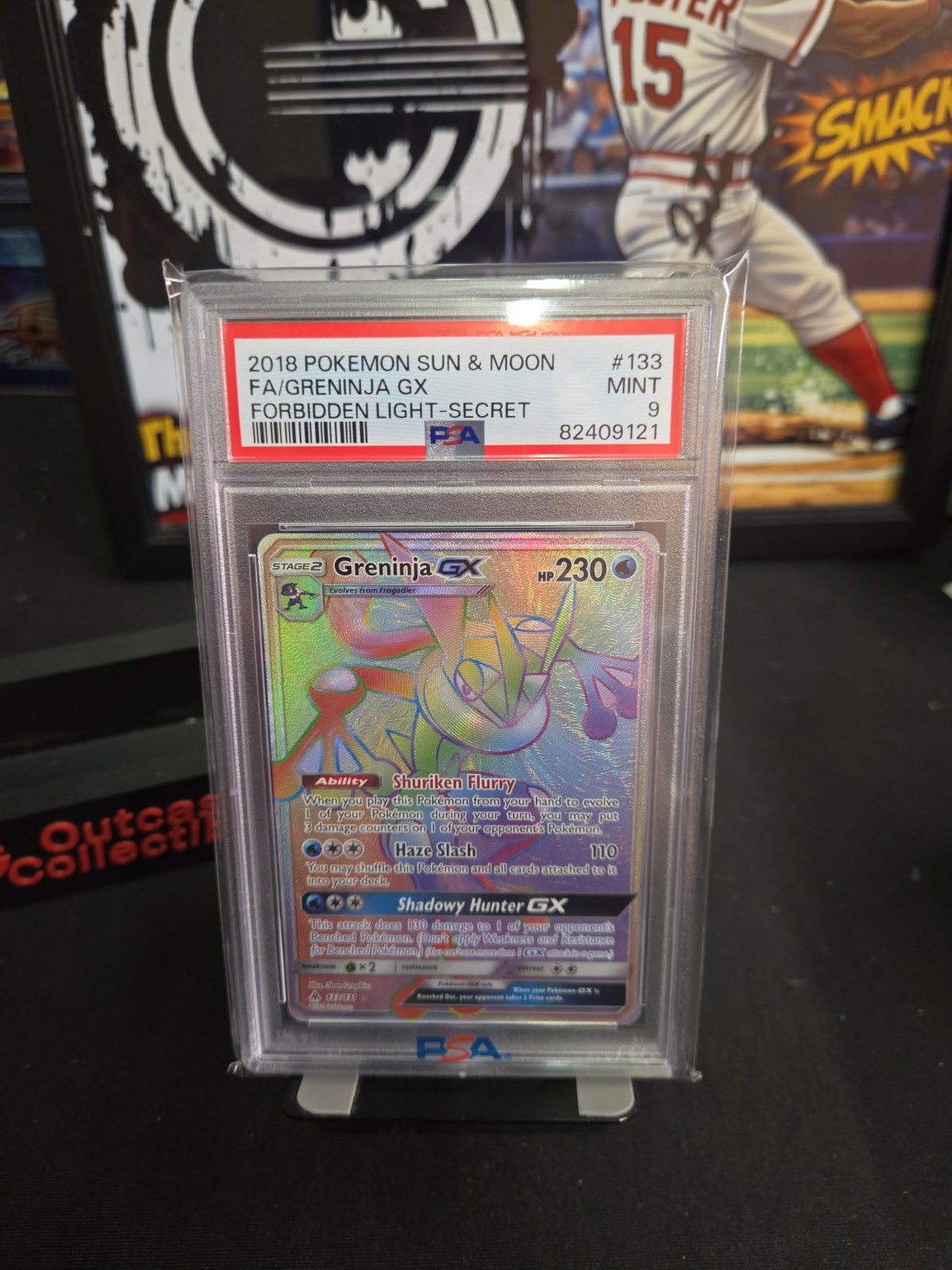 2018 POKEMON SUN & MOON FORBIDDEN LIGHT SECRET #133 FULL ART/GRENINJA GX PSA 9