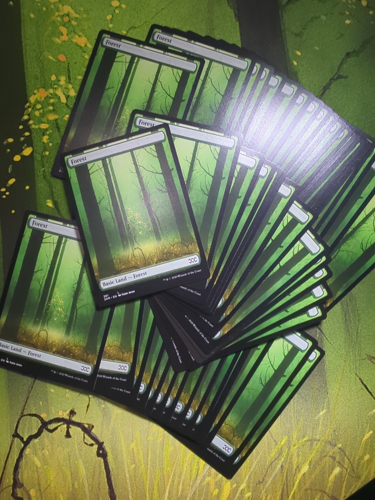 MAGIC MTG: Double Masters #381 Forest (381) Land, Full Art John Avon 50+ Avail