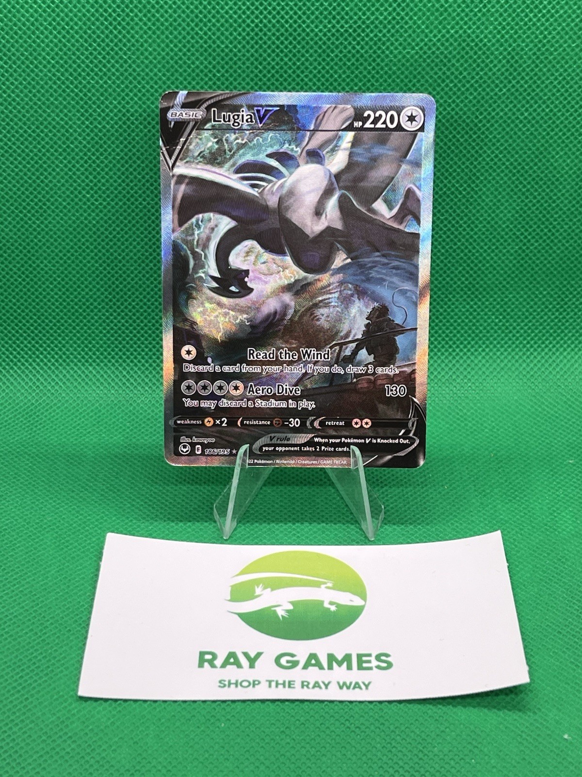 Pokémon Lugia V 186/195 Silver Tempest Alternate Art Holo Damaged