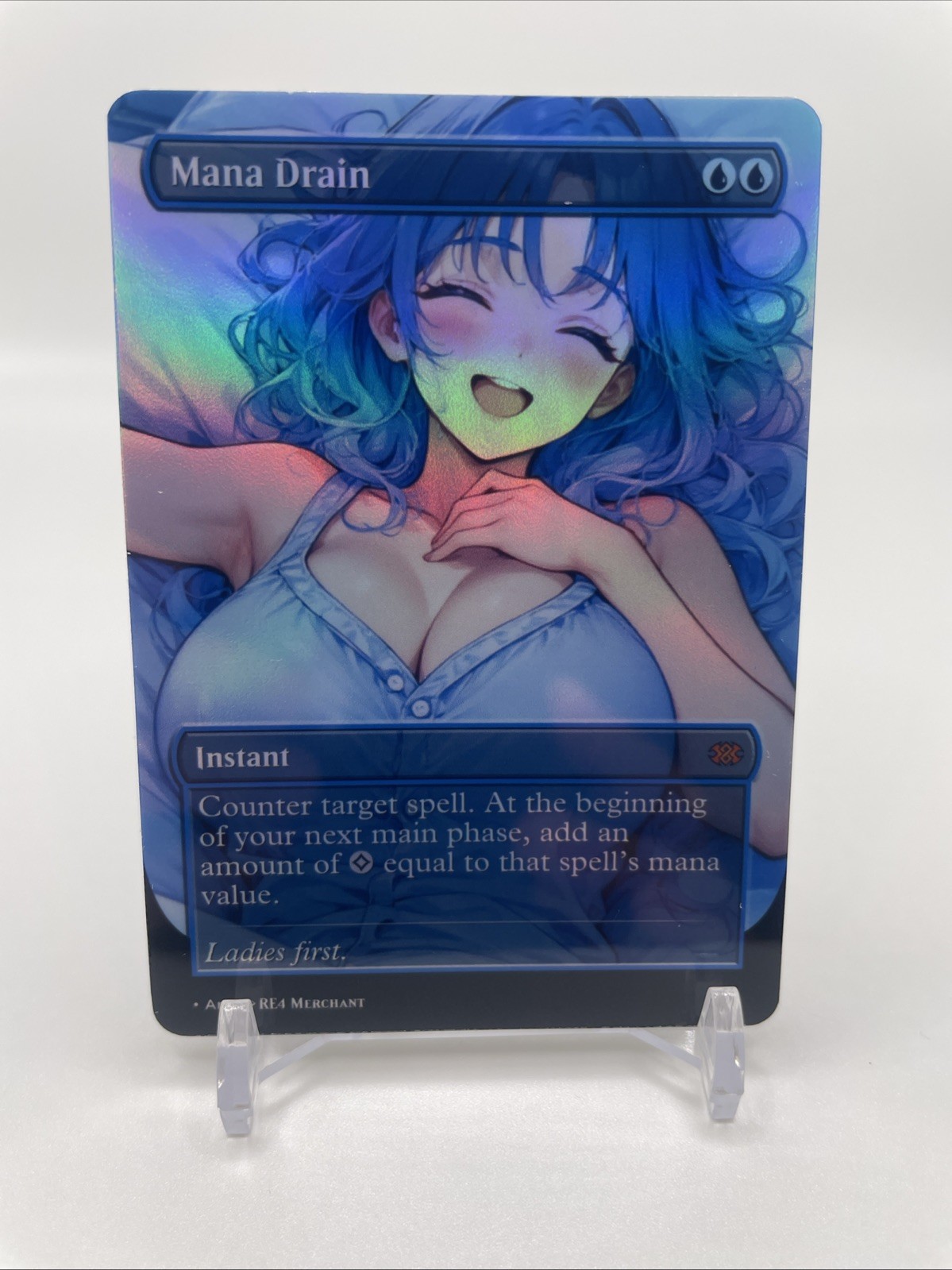 Waifu Mana Drain FOIL Playtest MTG Card EDH COMMANDER ANIME V2