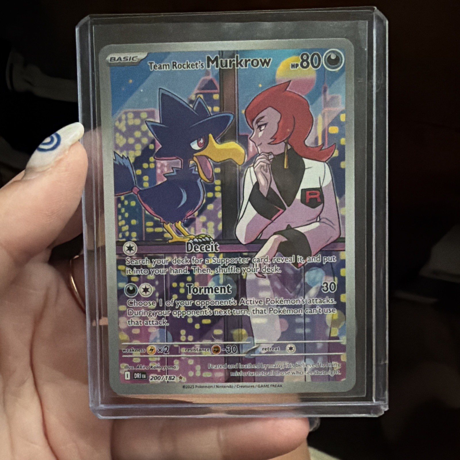 Team Rocket’s Murkrow 200/182 Illustration Rare Destined Rivals Pokemon NM