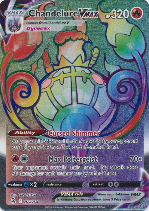 Chandelure VMAX 265/264 Secret Rare Fusion Strike Pokemon TCG
