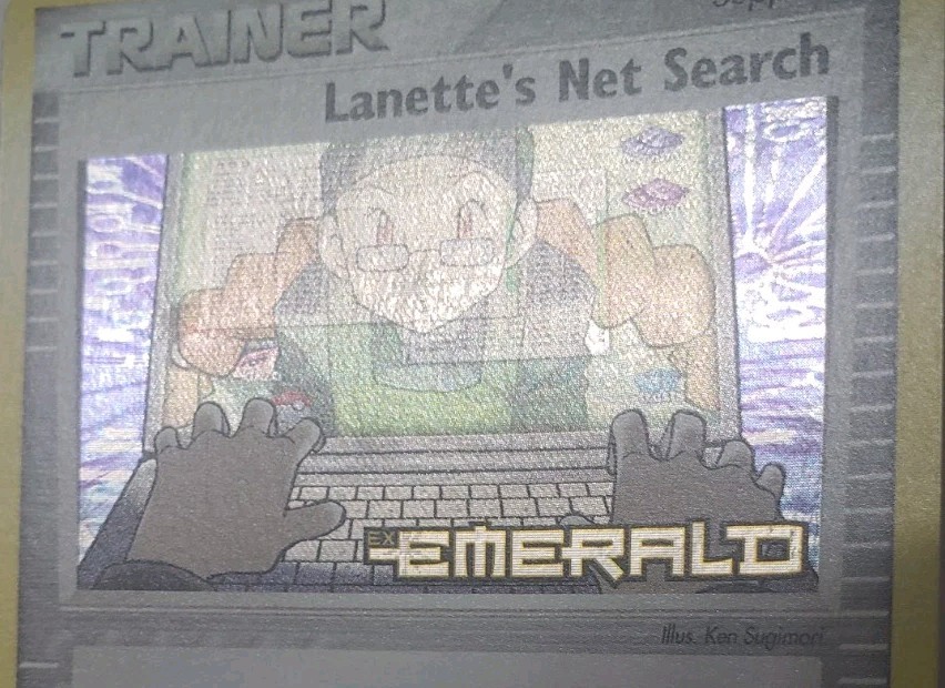 Lanette’s Net Search 77/106 Uncommon Emerald Pokemon Reverse Holo Stamped NM