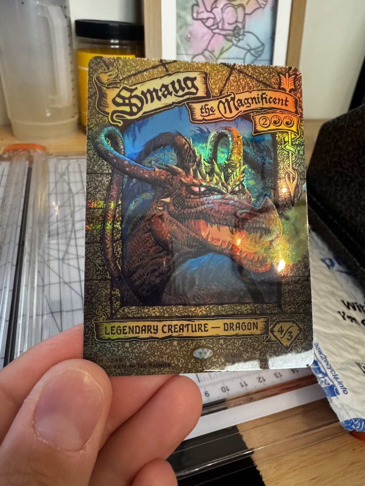 Smaug The Magnificent Lord of the Rings: The Hobbit Gold 249 Foil Playtest Card
